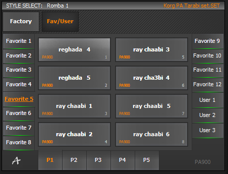 Korg PA RAI-CHARKI-KHALIJI-Tarabi set.SET