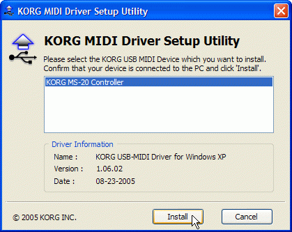 KORG USB-MIDI Driver (for Windows 10)